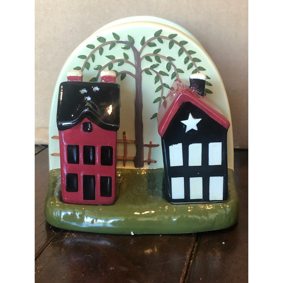 NIB 90's Vintage Collections Etc Fall Country Napkin Salt Pepper Set Farm Ranch - Picture 4 of 14